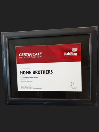 Authorized Associate Certificate - Home Brothers & Jubilee Group